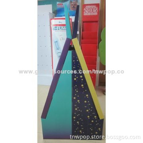 Cardboard floor display, book Stand, show different items together, customized size and design